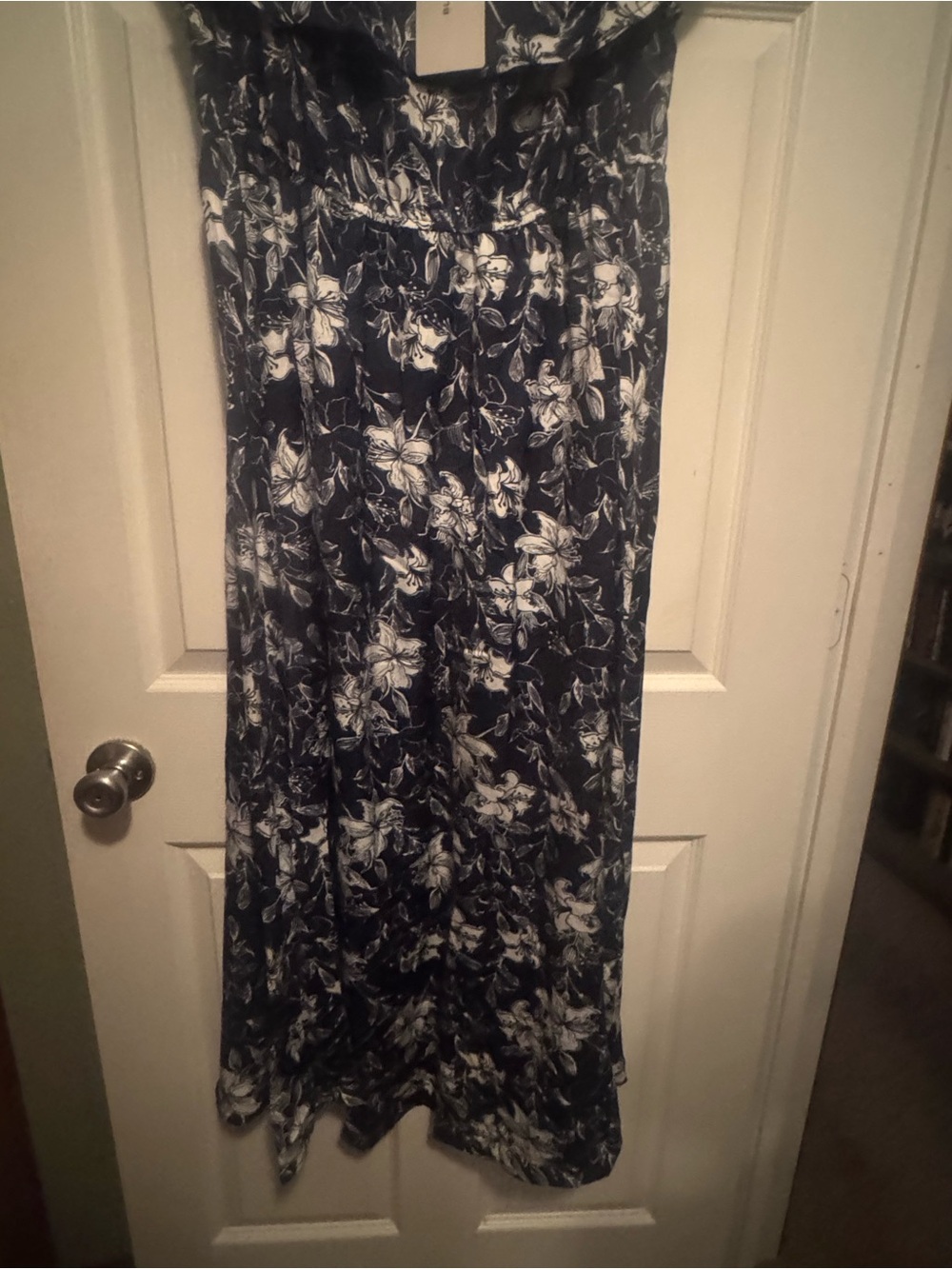 NWT Bloomchic Sz 18-20 (1X) Plus Navy Floral Off-Shoulder Maxi Dress w/ side sli - Picture 7 of 11